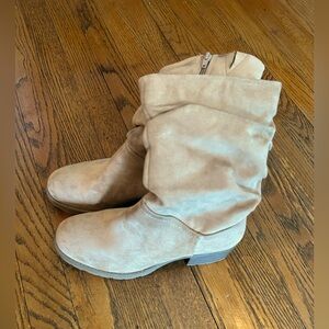 Soda Tan Suede Slouch Boots